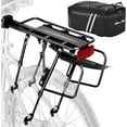thumbnail image 1 of Rear Bike Rack,310 LB Capacity Solid Bearings Bike Cargo Rack w/Fender & Large Size Reflective,Quick Release Mountain Road Bicycle Rear Racks,Universal Bike Luggage Touring Carrier Rack,, 1 of 9