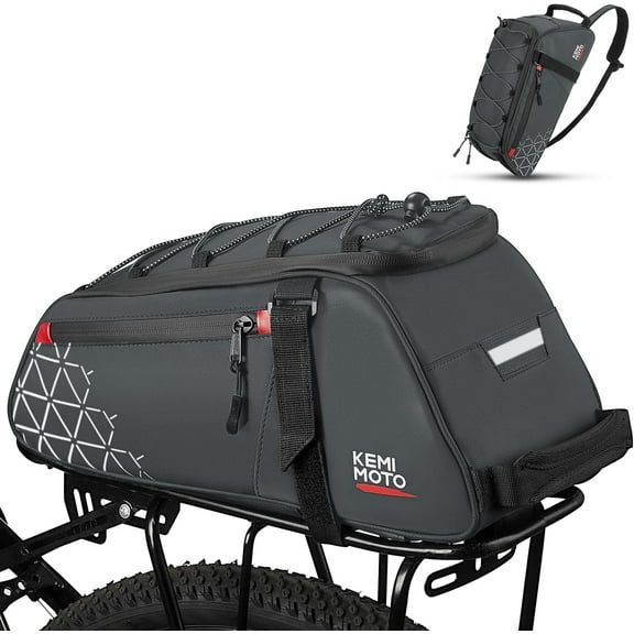 Rear Bike Rack Bag - 8L PVC Water Resistant Ebike Bags for Bicycle Rear Rack, Bicycle Trunk Pannier