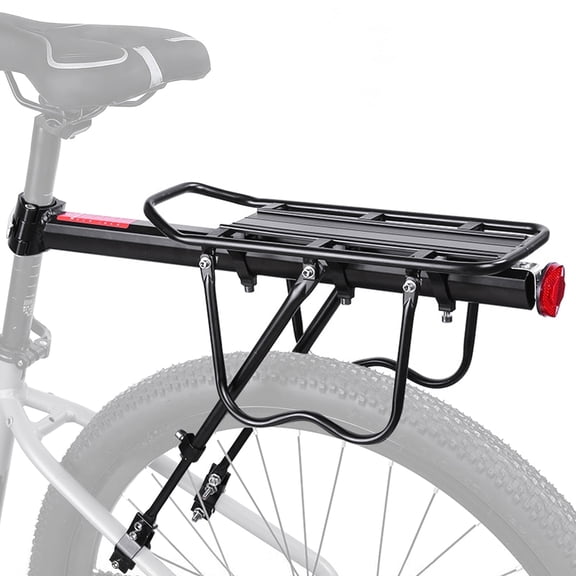 dykaae Rear Bike Rack, Bicycle Cargo Rack Bicycle Carrier Luggage Rack with Tailight for 22-29 Inch Mountain Road Bicycles