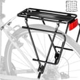 thumbnail image 1 of Rear Bike Rack,Bike Cargo Rack,Bicycle Pannier Rack with Reflector and Cargo Net,Height Adjustable Fit 26”-29” and 700c Bike with Non-disc Brake,BCR04, 1 of 9