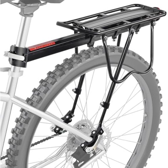 Rear Bike Rack, Bike Cargo Rack with Quick Release Aluminum Alloy, Bicycle Luggage Carrier Racks Max Weight Capacity 115 lbs, Fits Most Adult Bikes with 24-29" Wheels, Bike Rack Easy to Install
