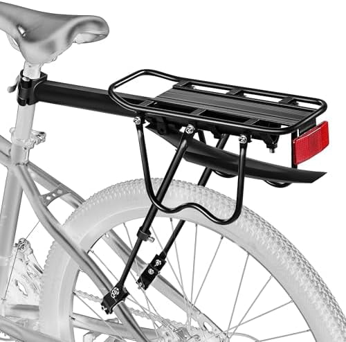 Rear Bike Rack,Bike Cargo Rack w/Fender & Large Size Reflective,Quick ...