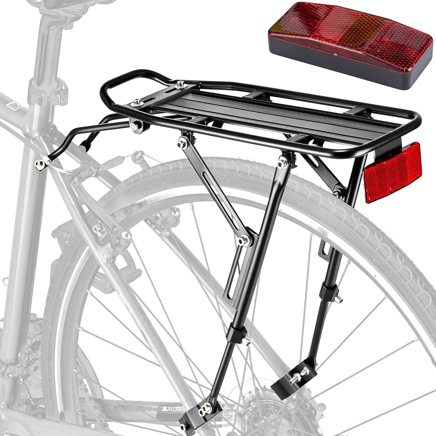 Rear Bike Rack with Large Size Reflective,Bike Cargo Rack with Extra ...
