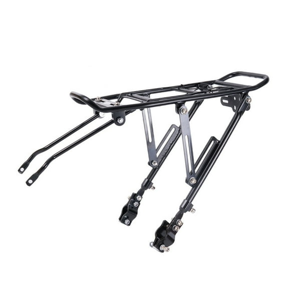 Rear Bike Rack, Quick Release Aluminum Alloy Bicycle Cargo Rack with Adjustable Length & Height, 40lb Load Capacity Luggage Carrier for 26-29 Inch Bikes – Black