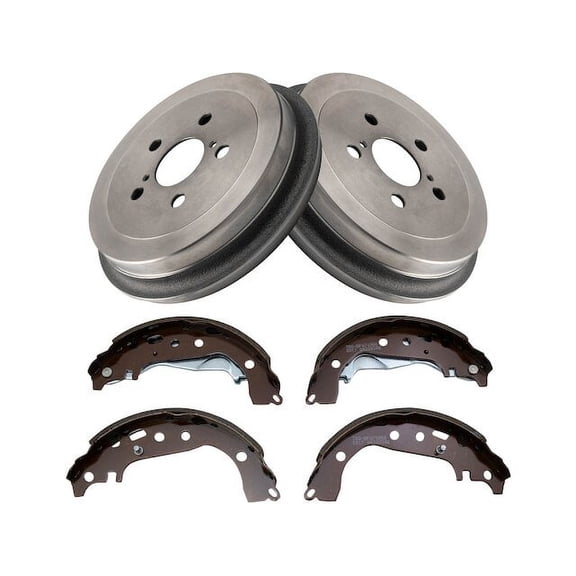 Rear Brake Drum and Brake Shoe Kit 3 Piece - Compatible with 2009 Toyota Prius