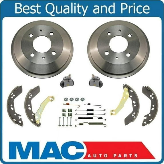 Rear Brake Drums Shoes Wheel Cylinders Springs for Hyundai Accent 00-02 6pc