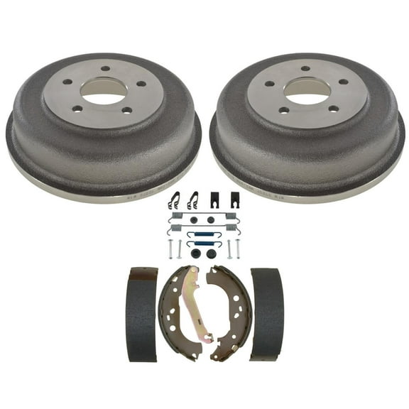 Rear Brake Drums and Shoes Kit Set Fits 10-13 Ford Transit Connect 4pc