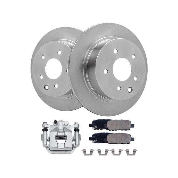 Rear Brake Pad Rotor and Caliper Set - Compatible with 2002 - 2018 Nissan Altima Coupe 2003 2004 2005 2006 2007 2008 2009 2010 2011 2012 2013 2014 2015 2016 2017