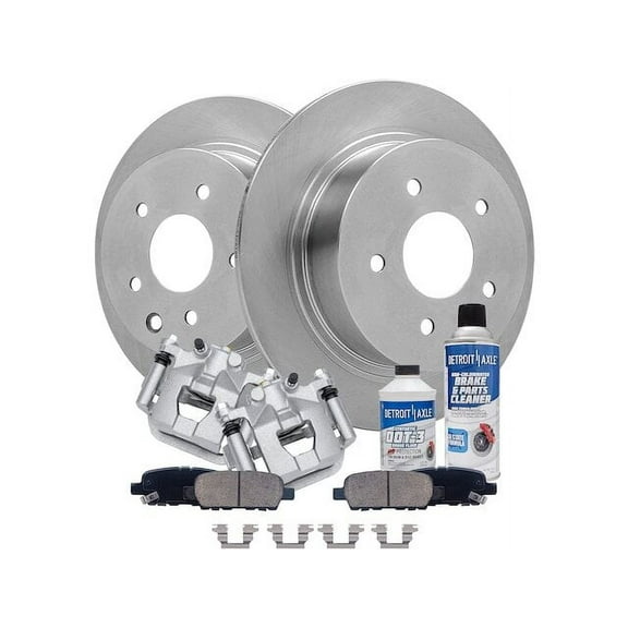 Rear Brake Pad Rotor and Caliper Set - Compatible with 2002 - 2018 Nissan Altima Coupe 2003 2004 2005 2006 2007 2008 2009 2010 2011 2012 2013 2014 2015 2016 2017