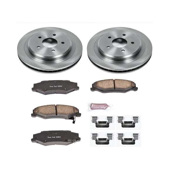 Rear Brake Pad and Rotor Kit - Compatible with 1997 - 2013 Chevy Corvette Base 1998 1999 2000 2001 2002 2003 2004 2005 2006 2007 2008 2009 2010 2011 2012