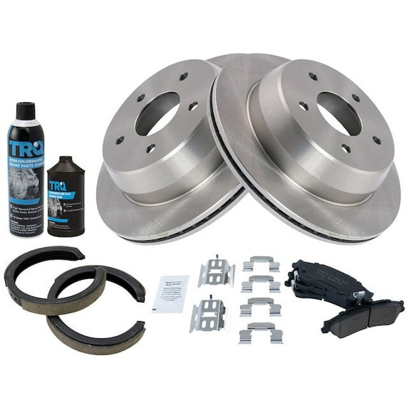 Rear Brake Pad Rotor Shoe Drum Kit - Compatible with 1998 - 2005 Chevy Blazer 1999 2000 2001 2002 2003 2004