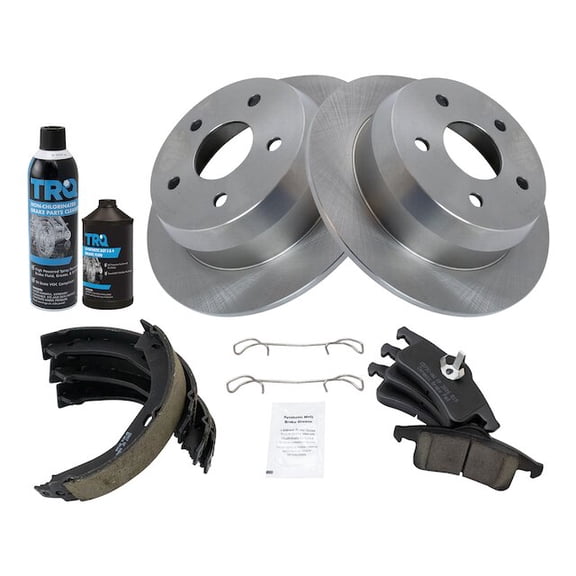 Rear Brake Pad Rotor Shoe Drum Kit - Compatible with 1999 - 2004 Jeep Grand Cherokee 2000 2001 2002 2003