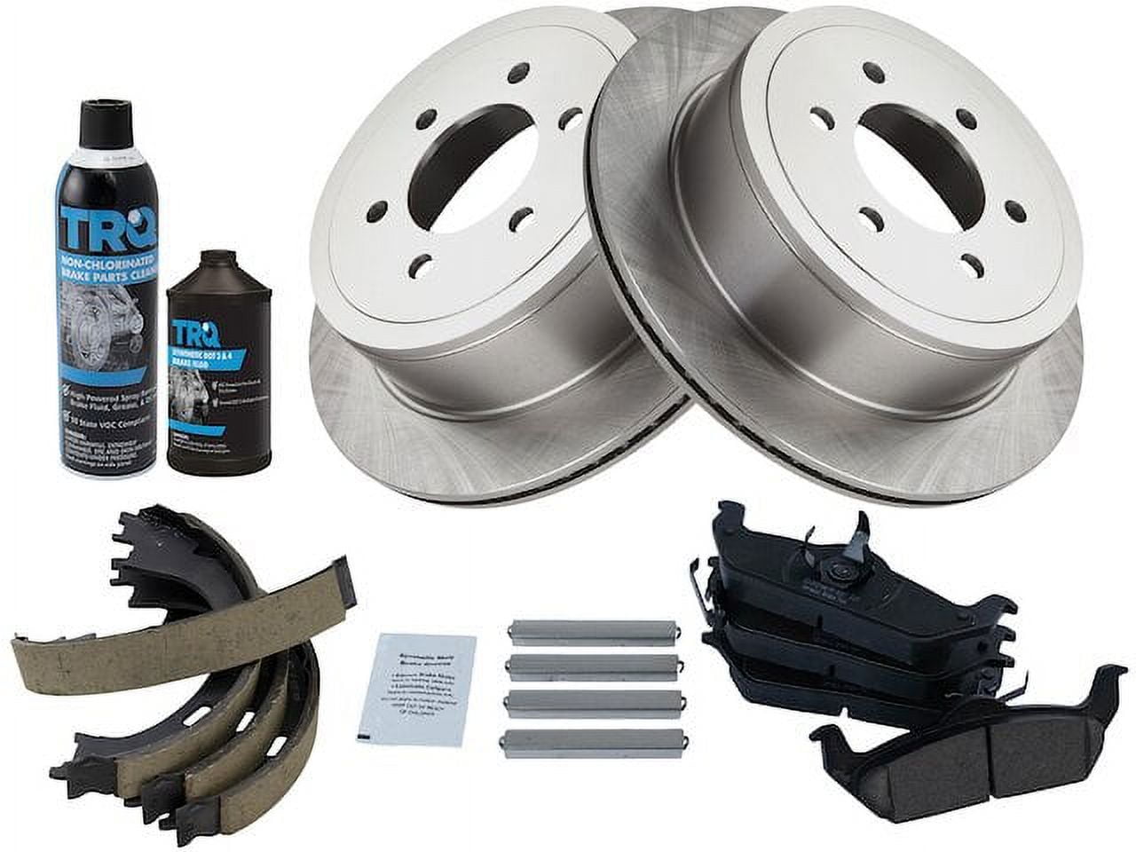 Rear Brake Pad Rotor Shoe Drum Kit - Compatible with 2004 - 2008 Ford F