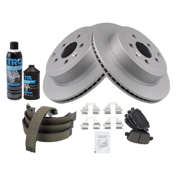 Rear Brake Pad Rotor Shoe Drum Kit - Compatible with 2008 - 2012 Land Rover LR2 2009 2010 2011