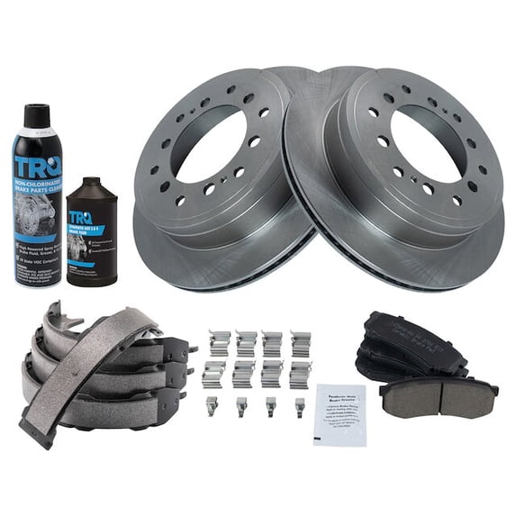 Rear Brake Pad Rotor Shoe Drum Kit - Compatible with 2010 - 2022 Toyota 4Runner 2011 2012 2013 2014 2015 2016 2017 2018 2019 2020 2021