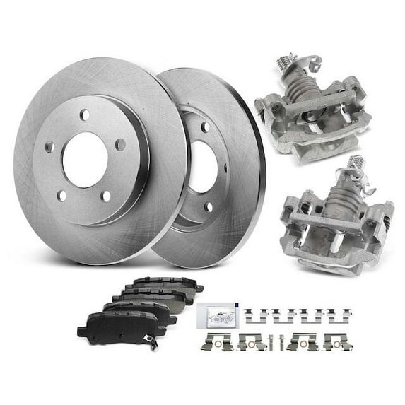 Rear Brake Pad Rotor and Caliper Set 8 - Compatible with 2004 - 2008 Pontiac Grand Prix 3.8L V6 2005 2006 2007