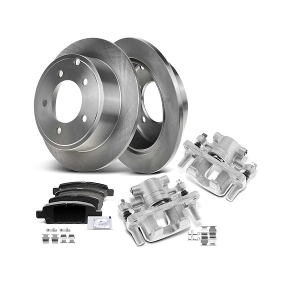 Rear Brake Pad Rotor and Caliper Set 8 - Compatible with 2007 - 2012 Dodge Caliber 2008 2009 2010 2011