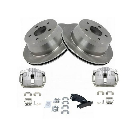 Rear Brake Pad Rotor and Caliper Set - Compatible with 1998 - 2001 GMC Jimmy 4WD 1999 2000