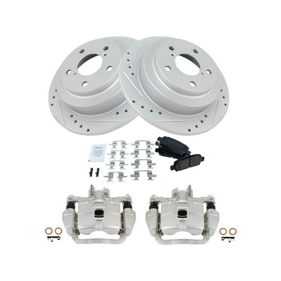 Rear Brake Pad Rotor and Caliper Set - Compatible with 1998 - 2003 Subaru Forester XS 2.5L H4 1999 2000 2001 2002