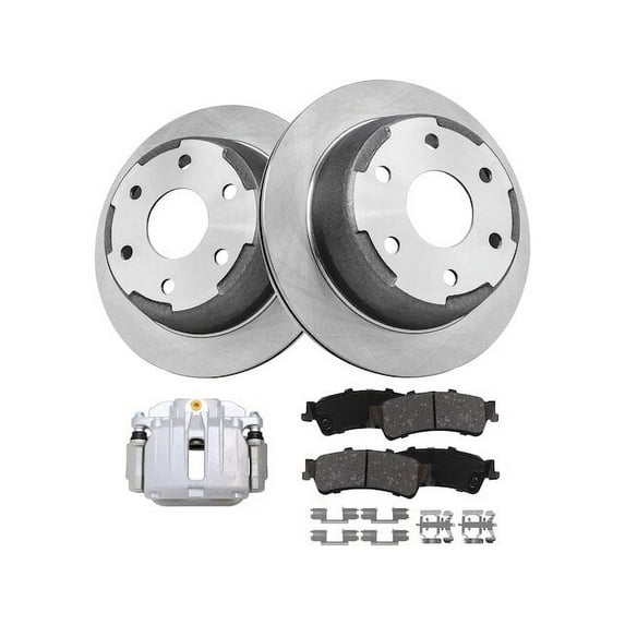 Rear Brake Pad Rotor and Caliper Set - Compatible with 1999 - 2002 Chevy Silverado 1500 2000 2001
