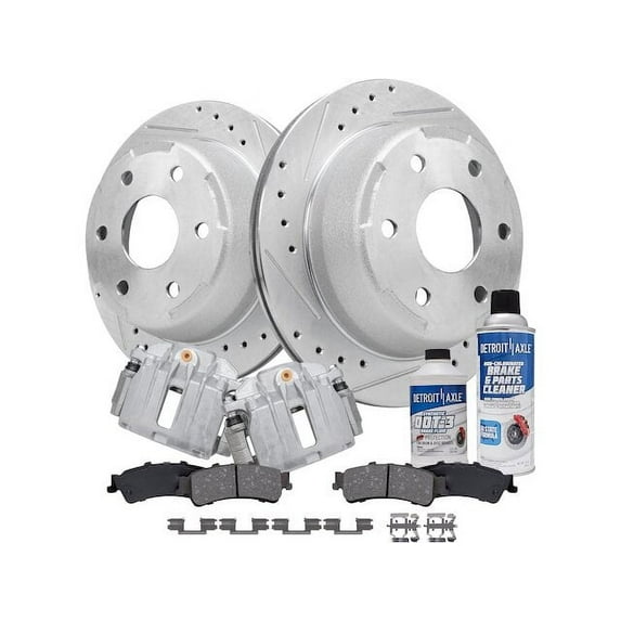 Rear Brake Pad Rotor and Caliper Set - Compatible with 1999 - 2002 GMC Sierra 1500 2000 2001
