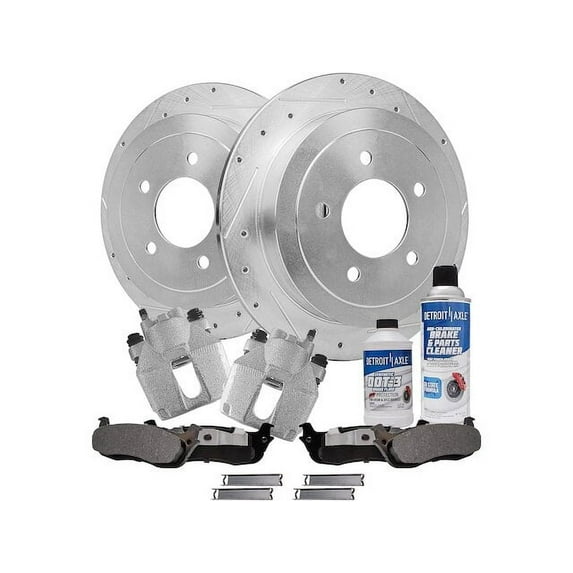 Rear Brake Pad Rotor and Caliper Set - Compatible with 1999 - 2002 Lincoln Navigator Base 2000 2001