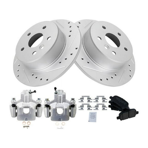 Rear Brake Pad Rotor and Caliper Set - Compatible with 2000 - 2004 Toyota Avalon 2001 2002 2003