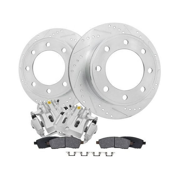 Rear Brake Pad Rotor and Caliper Set - Compatible with 2000 - 2005 Ford Excursion 2001 2002 2003 2004