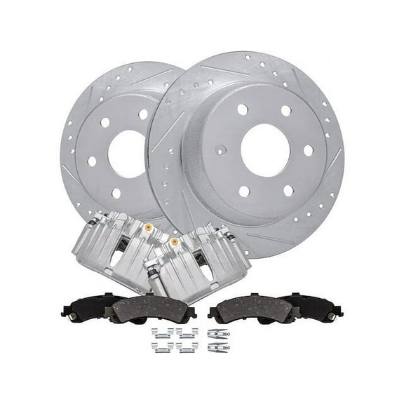 Rear Brake Pad Rotor and Caliper Set - Compatible with 2000 - 2006 GMC Yukon XL 1500 2001 2002 2003 2004 2005