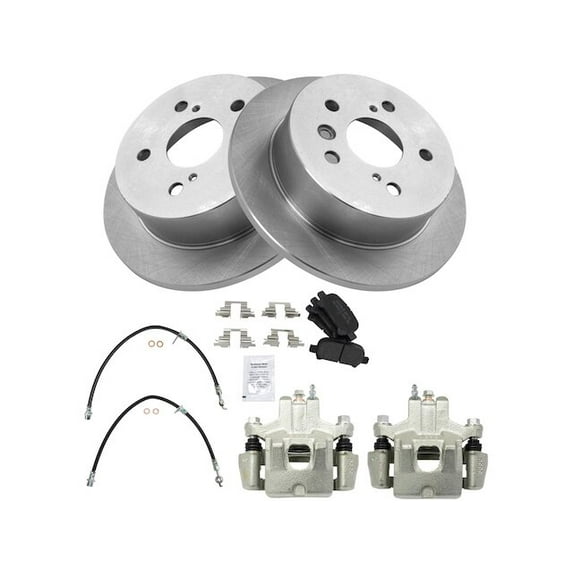 Rear Brake Pad Rotor and Caliper Set - Compatible with 2002 - 2006 Toyota Camry 2003 2004 2005