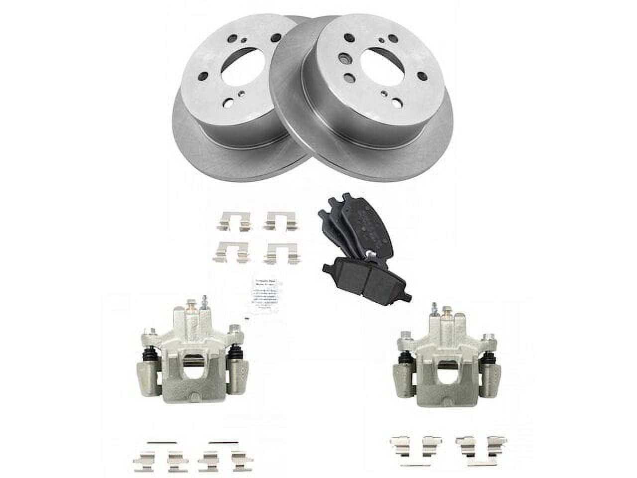 Rear Brake Pad Rotor and Caliper Set Compatible with 2002 2006