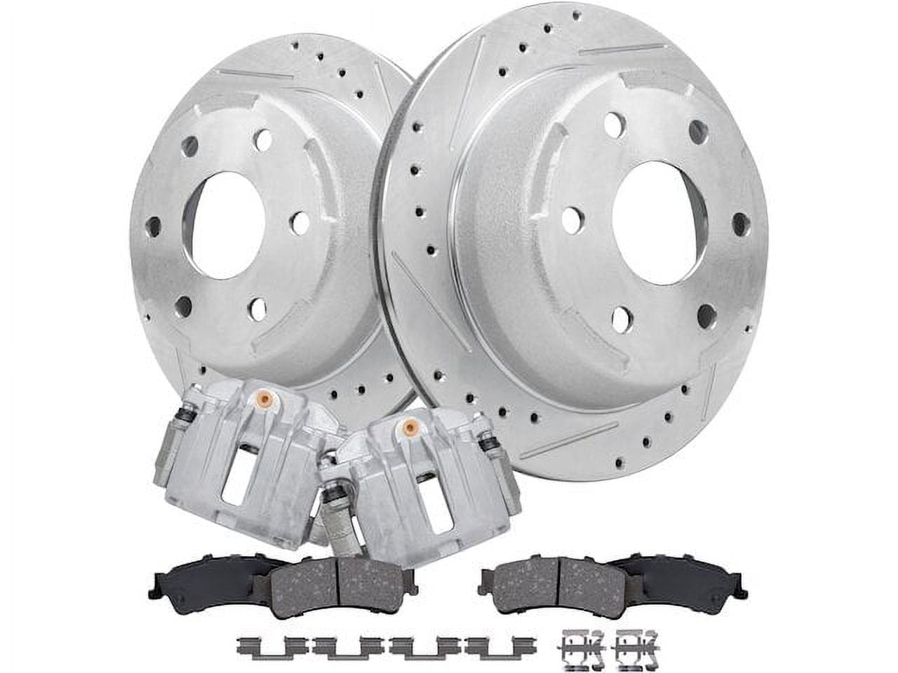 Rear Brake Pad Rotor and Caliper Set Compatible with 2003 2005