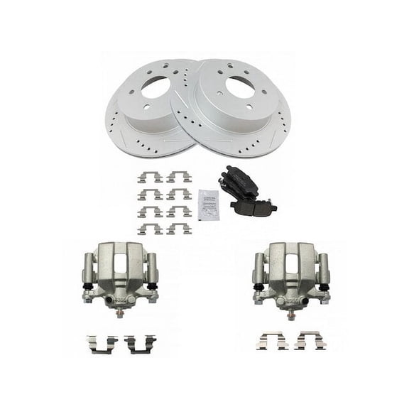Rear Brake Pad Rotor and Caliper Set - Compatible with 2003 - 2005 INFINITI G35 X 2004