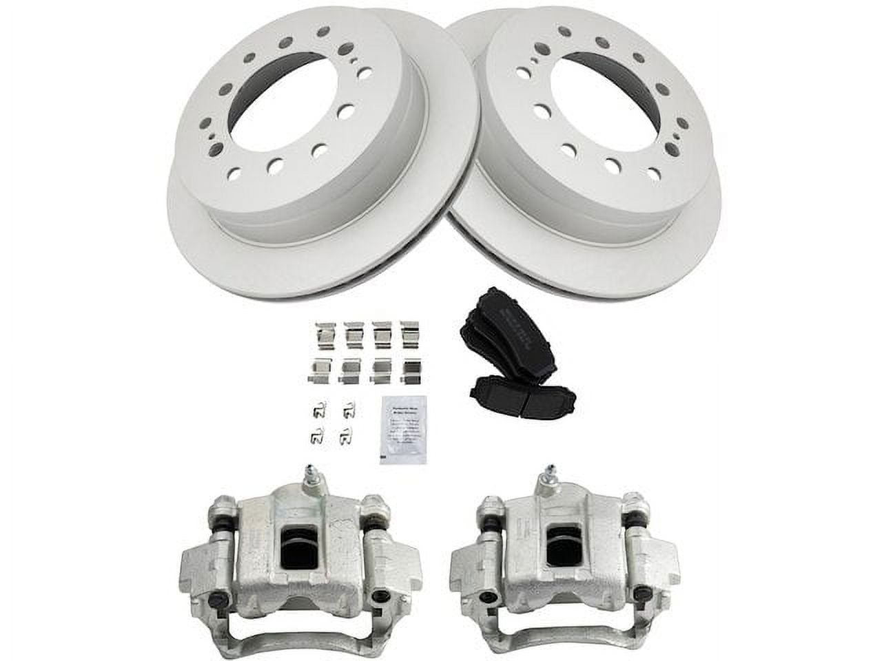 Rear Brake Pad Rotor and Caliper Set Compatible with 2003 2009