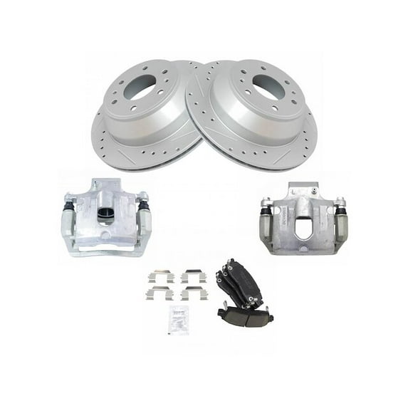 Rear Brake Pad Rotor and Caliper Set - Compatible with 2004 - 2005 GMC Envoy XUV