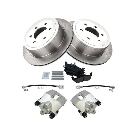 Rear Brake Pad Rotor and Caliper Set - Compatible with 2004 - 2008 Ford F-150 2005 2006 2007