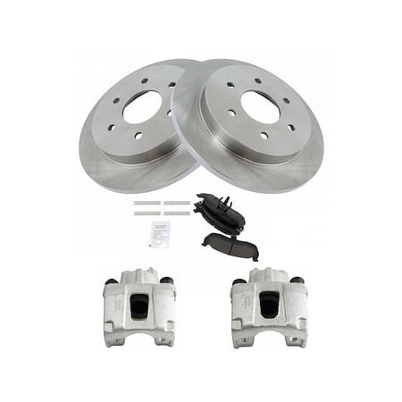 Rear Brake Pad Rotor and Caliper Set - Compatible with 2004 - 2015 Nissan TITAN 2005 2006 2007 2008 2009 2010 2011 2012 2013 2014