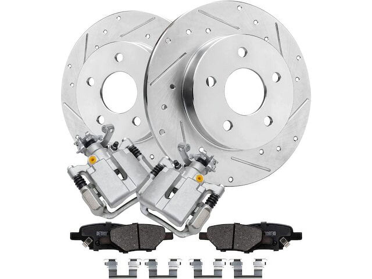 Rear Brake Pad Rotor and Caliper Set Compatible with 2005 2010