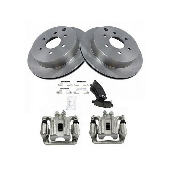 Rear Brake Pad Rotor and Caliper Set - Compatible with 2005 - 2018 Nissan Frontier 2006 2007 2008 2009 2010 2011 2012 2013 2014 2015 2016 2017