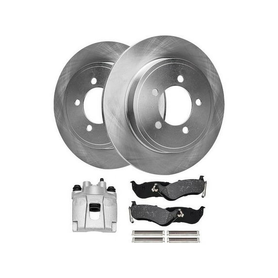 Rear Brake Pad Rotor and Caliper Set - Compatible with 2006 - 2010 Ford Explorer 2007 2008 2009