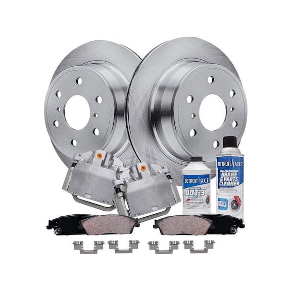 Rear Brake Pad Rotor and Caliper Set - Compatible with 2007 - 2013 Chevy Avalanche 2008 2009 2010 2011 2012