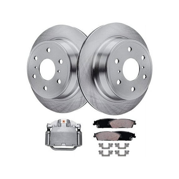Rear Brake Pad Rotor and Caliper Set - Compatible with 2007 - 2014 GMC Yukon 2008 2009 2010 2011 2012 2013