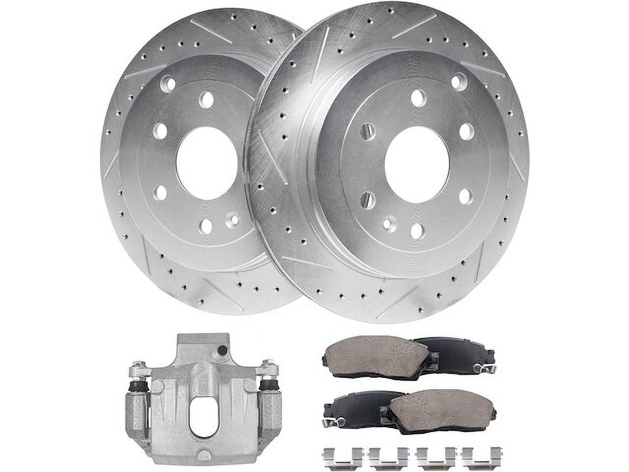 Rear Brake Pad Rotor and Caliper Set Compatible with 2007 2016 GMC