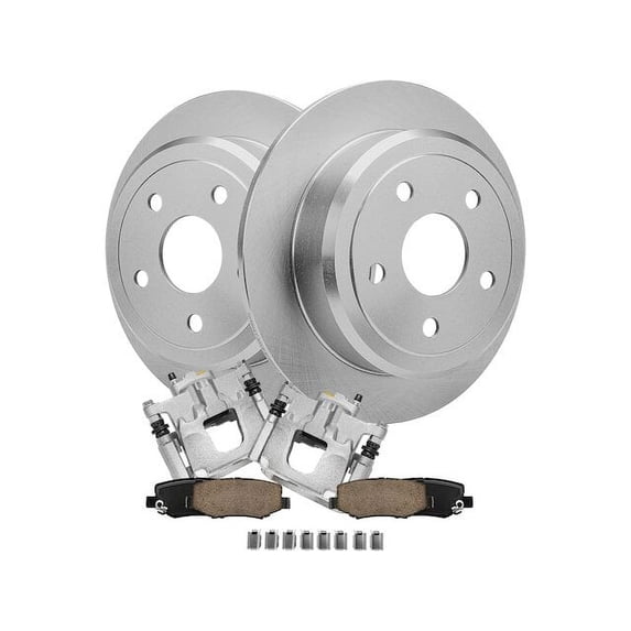 Rear Brake Pad Rotor and Caliper Set - Compatible with 2007 - 2017 Jeep Wrangler 2008 2009 2010 2011 2012 2013 2014 2015 2016