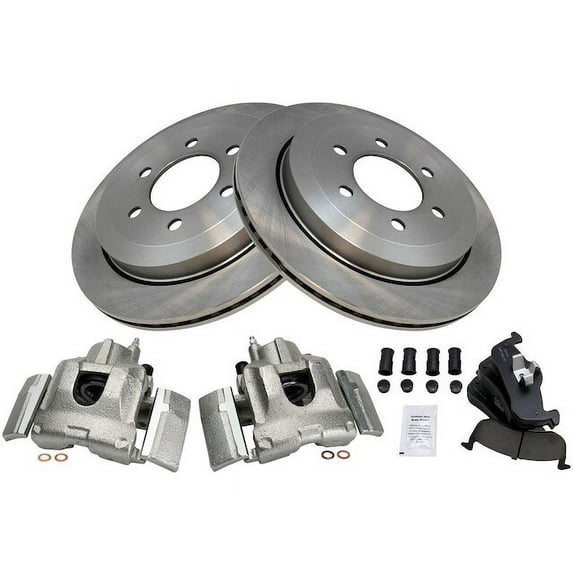 Rear Brake Pad Rotor and Caliper Set - Compatible with 2007 - 2017 Lincoln Navigator 2008 2009 2010 2011 2012 2013 2014 2015 2016