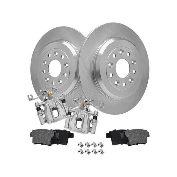 Rear Brake Pad Rotor and Caliper Set - Compatible with 2008 - 2009 Ford Taurus X