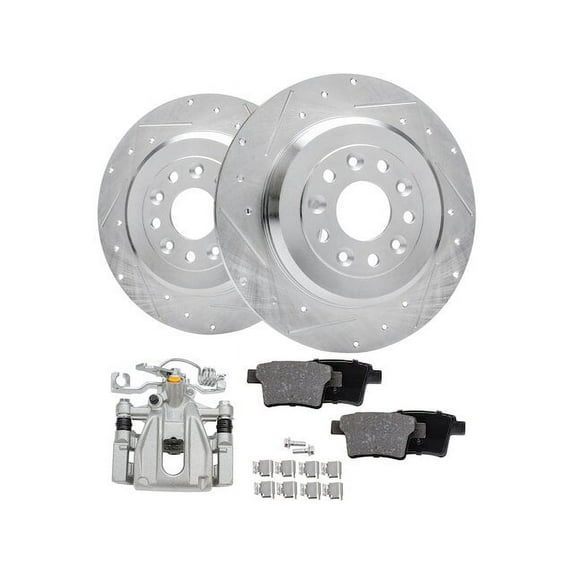 Rear Brake Pad Rotor and Caliper Set - Compatible with 2008 - 2009 Mercury Sable