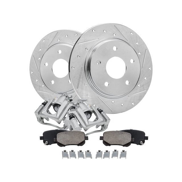 Detroit Axle Rear Disc Brake Calipers + Ceramic Pads For 2008-2012 Chrysler Town & Country