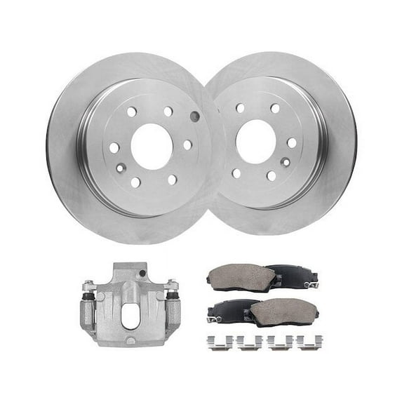 Rear Brake Pad Rotor and Caliper Set - Compatible with 2008 - 2017 Buick Enclave 2009 2010 2011 2012 2013 2014 2015 2016