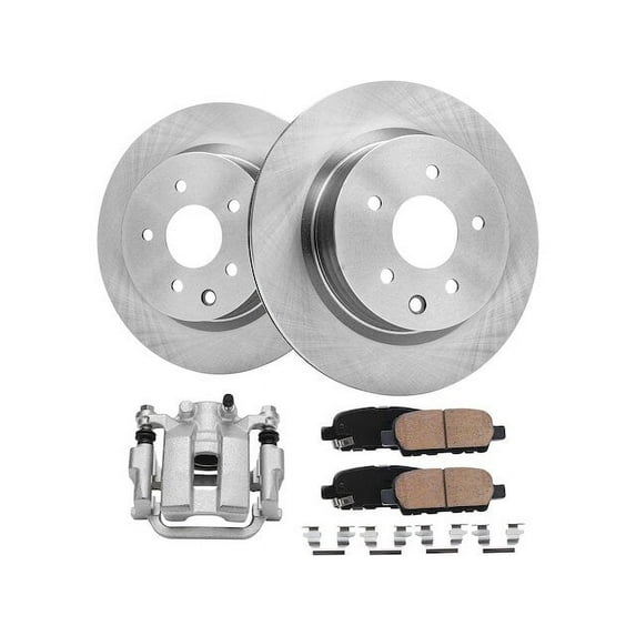 Rear Brake Pad Rotor and Caliper Set - Compatible with 2009 - 2010 INFINITI G37 Sedan